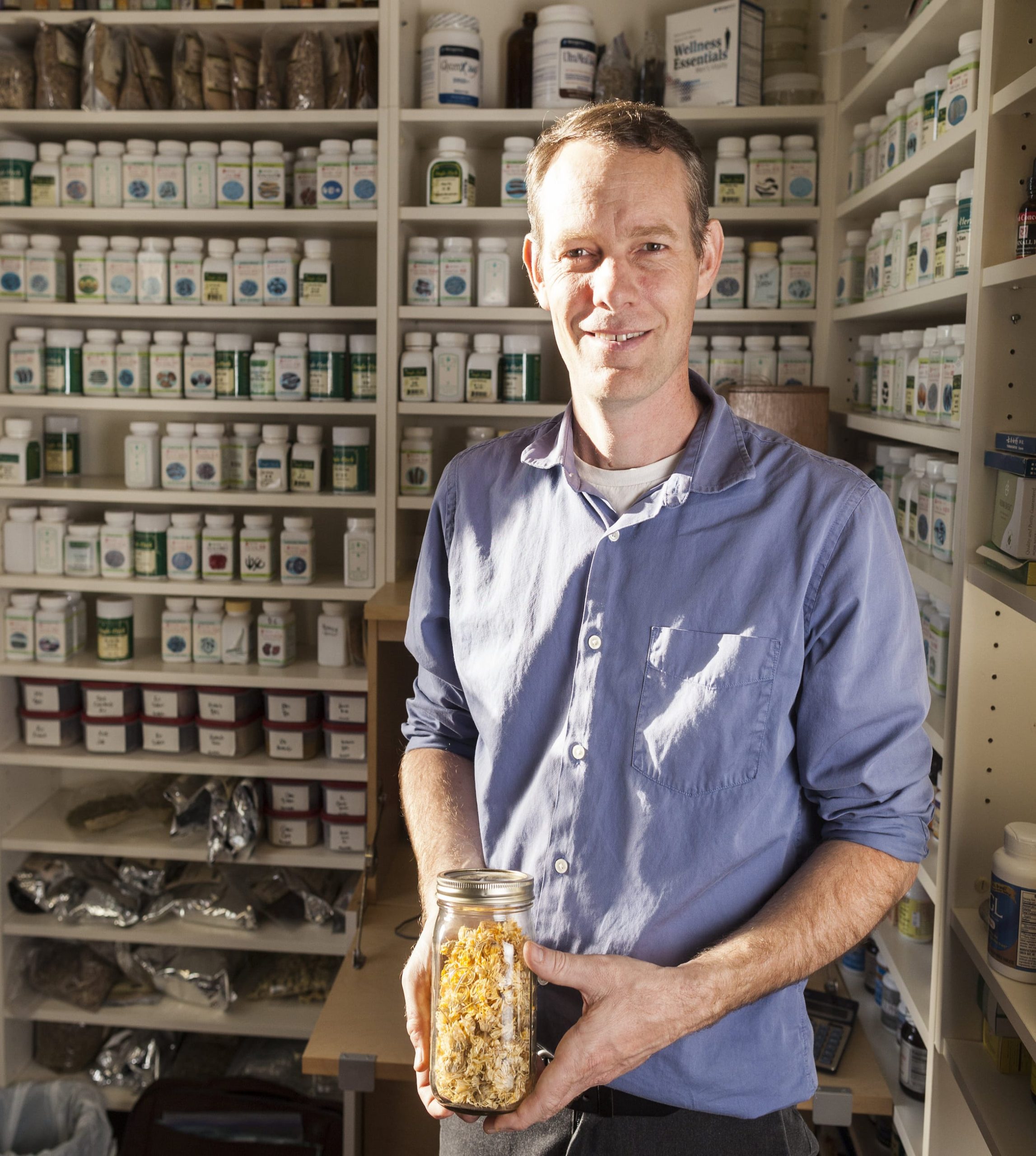David Russell in his herbal shop